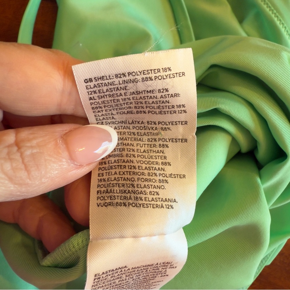 H & M neon green one piece swimsuit with side cut out L - Picture 4 of 6